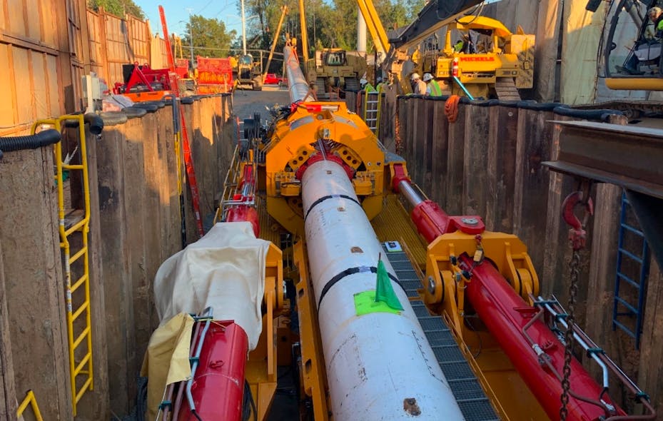 The launch pit for the Direct Pipe solution. Project partners found that Direct Pipe was the best method to reduce the risks of inadvertent return events.