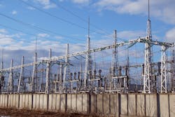 A high voltage substation in Texas. Because of the storm knocking power plants offline, ERCOT reported that the Texas power grid was minutes or seconds away from collapse before partial shutdowns were ordered.