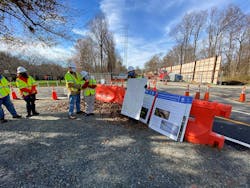 Dominion Energy project team explains the horizontal directional drilling process to community members before providing a tour of the drill site. Dominion Energy project team explains the horizontal directional drilling process to community members before providing a tour of the drill site.