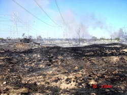 June 2005 wildfire in Phoenix, Arizona, causing outage on six circuits of 500-kV, 345-kV and 230-kV transmission lines. June 2005 wildfire in Phoenix, Arizona, causing outage on six circuits of 500-kV, 345-kV and 230-kV transmission lines.