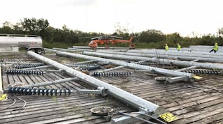 Steel poles for the 230kV line from Terrebonne Substation near Houma, La. to Bayou Vista Substation in Bayou Vista, La.