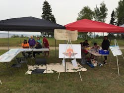 Tents during Kiashke Zaaging Anishinaabek — Gull Bay First Nation meetings. The Kiashke Zaaging Anishinaabek – Gull Bay First Nation is an Ojibway Nation located on the western shores of Lake Nipigon and the surrounding territory. Thunder Bay, Ontario, about 120 miles away, is one of the closest cities to the reserve. Tents during Kiashke Zaaging Anishinaabek — Gull Bay First Nation meetings. The Kiashke Zaaging Anishinaabek – Gull Bay First Nation is an Ojibway Nation located on the western shores of Lake Nipigon and the surrounding territory. Thunder Bay, Ontario, about 120 miles away, is one of the closest cities to the reserve.
