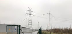 Wind turbine battery energy storage system in Germany.