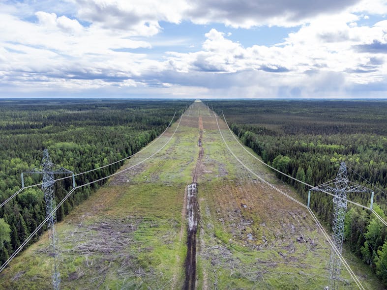 By measuring the distance to the vegetation from the fitted curve, Manitoba Hydro discovered the closest point between the vegetation and the curve is about 15 ft to 18 ft.