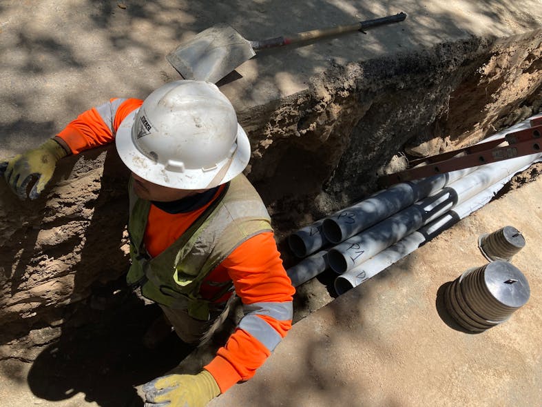 PG&amp;E contractor runs conduit ranging in diameter from 2 inches to 6 inches, depending on cable. This project helped with system hardening and wildfire mitigation, but also improved reliability for approximately 11,000 customers.