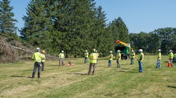 The wires under tension training program brings employees to Kent, Ohio, to learn how to safely remove trees from power lines. The wires under tension training program brings employees to Kent, Ohio, to learn how to safely remove trees from power lines.