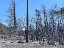 RS composite pole after Apple Fire. RS composite pole after Apple Fire.