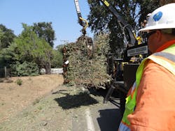 Loggers Unlimited grapple trailer crew picking up bales along the roadside. Loggers Unlimited grapple trailer crew picking up bales along the roadside.