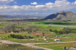 Distribution lines near Hemet, California in the San Jacinto Valley. The area was chosen because of its accessibility and position on open terrain, which increases the likelihood of vibration occurring on the line. Distribution lines near Hemet, California in the San Jacinto Valley. The area was chosen because of its accessibility and position on open terrain, which increases the likelihood of vibration occurring on the line.