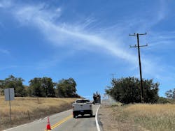 Applying fire retardant to roadsides also helps evacuations as well as fire personnel and utility vehicle ingress and egress on roads with only one way in and one way out, enabling utility customers to safely evacuate and essential personnel to get into the area in the event of an approaching fire. Applying fire retardant to roadsides also helps evacuations as well as fire personnel and utility vehicle ingress and egress on roads with only one way in and one way out, enabling utility customers to safely evacuate and essential personnel to get into the area in the event of an approaching fire.