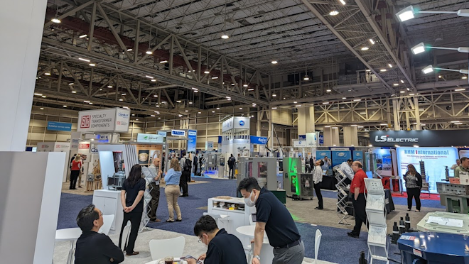 A view across the show floor at IEEE T&D 2022.