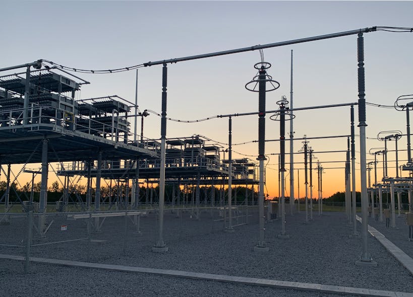Within the new 500/230-kV substation, the project also included two 150-MVAR, 500-kV line-end shunt reactors, a 150-MVAR, 500-kV shunt capacitor, and a 1200-MVA, 500/230-kV autotransformer bank consisting of three single-phase units and one installed spare.