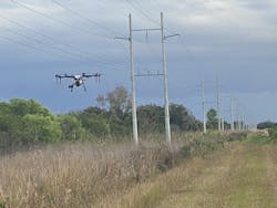 Herbicide is applied on a transmission ROW. Herbicide is applied on a transmission ROW.