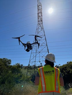 An asset inspection is performed along a transmission ROW. An asset inspection is performed along a transmission ROW.