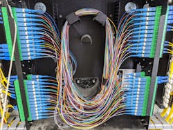 The overall protection and SCADA telecontrol of all aspects of the Western Spirit system depends on redundant fiber optic routes. This photo shows a patching panel to allow fiber testing and fiber route reconfiguration. There are no copper interconnections here, only fiber optic telecommunication paths configured in a redundant loop system. The overall protection and SCADA telecontrol of all aspects of the Western Spirit system depends on redundant fiber optic routes. This photo shows a patching panel to allow fiber testing and fiber route reconfiguration. There are no copper interconnections here, only fiber optic telecommunication paths configured in a redundant loop system.