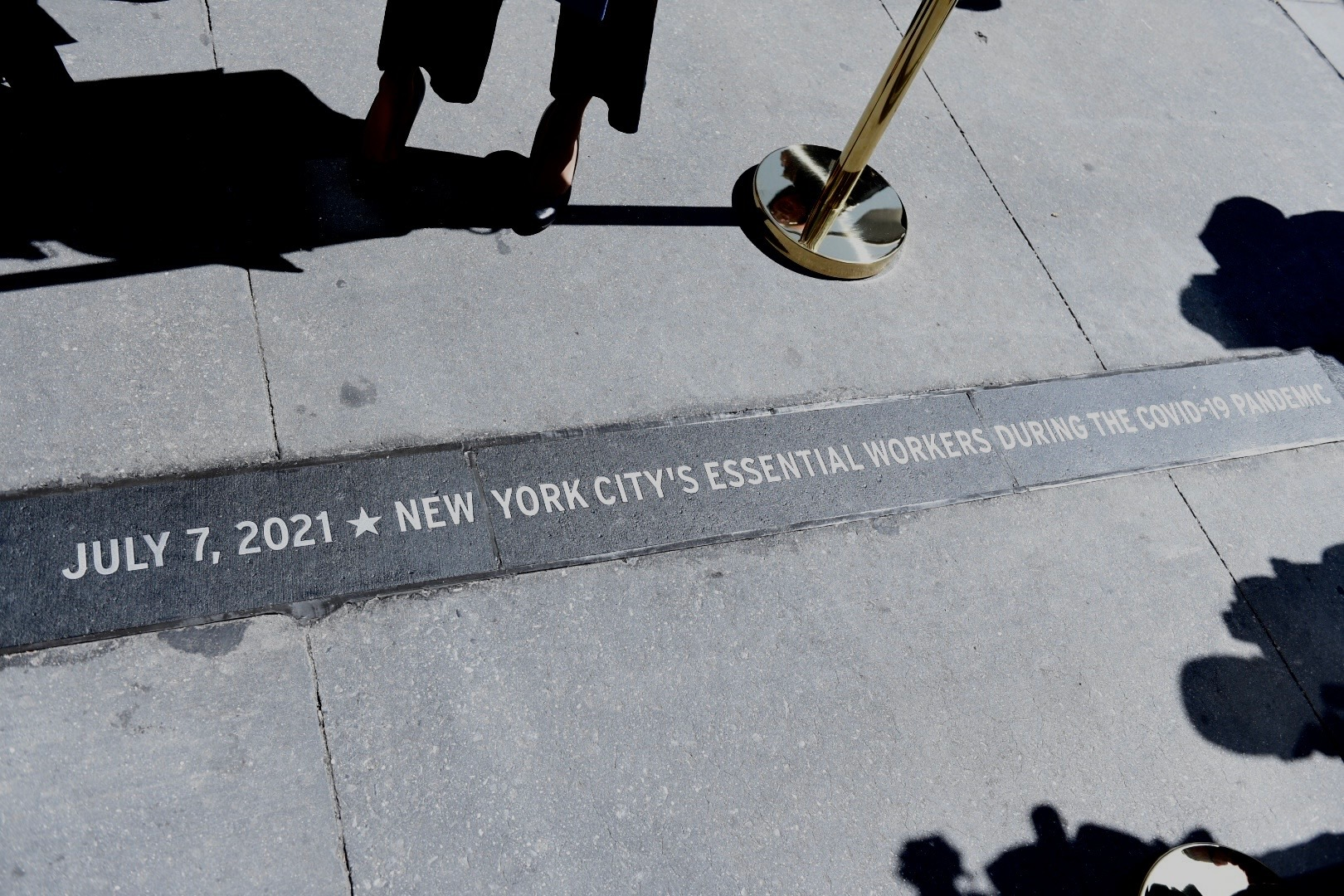 Utility workers were among the essential workers who were honored Thursday in New York City for helping the city endure through the dark days of the COVID-19 pandemic.