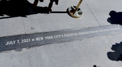 Utility workers were among the essential workers who were honored Thursday in New York City for helping the city endure through the dark days of the COVID-19 pandemic.