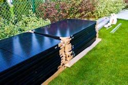 Solar panel components ready for installation. Solar panel components ready for installation.