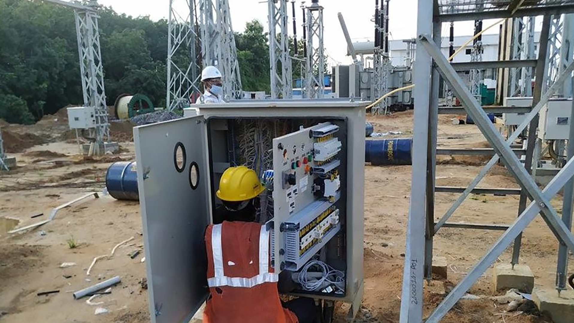 Cable termination work underway at PK Baris Substation.