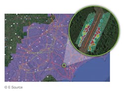 Circuit-level risk scores drill down into polygons at an individual span, providing visibility into where there is risk and what is driving that risk. Circuit-level risk scores drill down into polygons at an individual span, providing visibility into where there is risk and what is driving that risk.