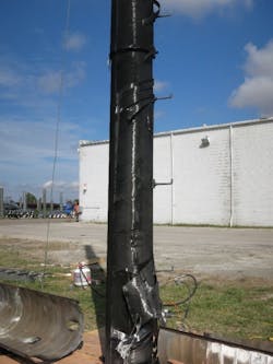 RS Fire Shield after fire test. Courtesy of SCE. RS Fire Shield after fire test. Courtesy of SCE.