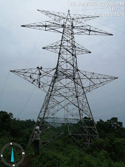 Tower Erection over the 400kV Silchar-Misa double circuit line.