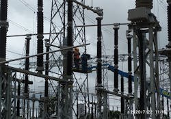 IPS Tube erection work at PK Bari substation IPS Tube erection work at PK Bari substation