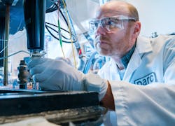 Senior research engineer Mark Teepe performs testing on transformer components at PARC. Senior research engineer Mark Teepe performs testing on transformer components at PARC.