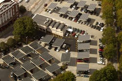 A solar powered parking lot in downtown Atlanta, the largest metro area in Georgia Power&rsquo;s service territory.