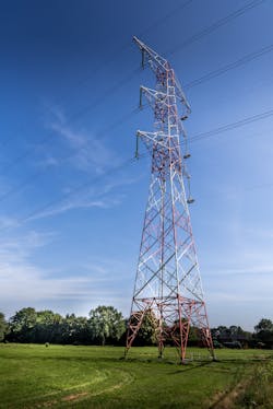 Elia suspension tower ready for conductor stringing. Elia suspension tower ready for conductor stringing.