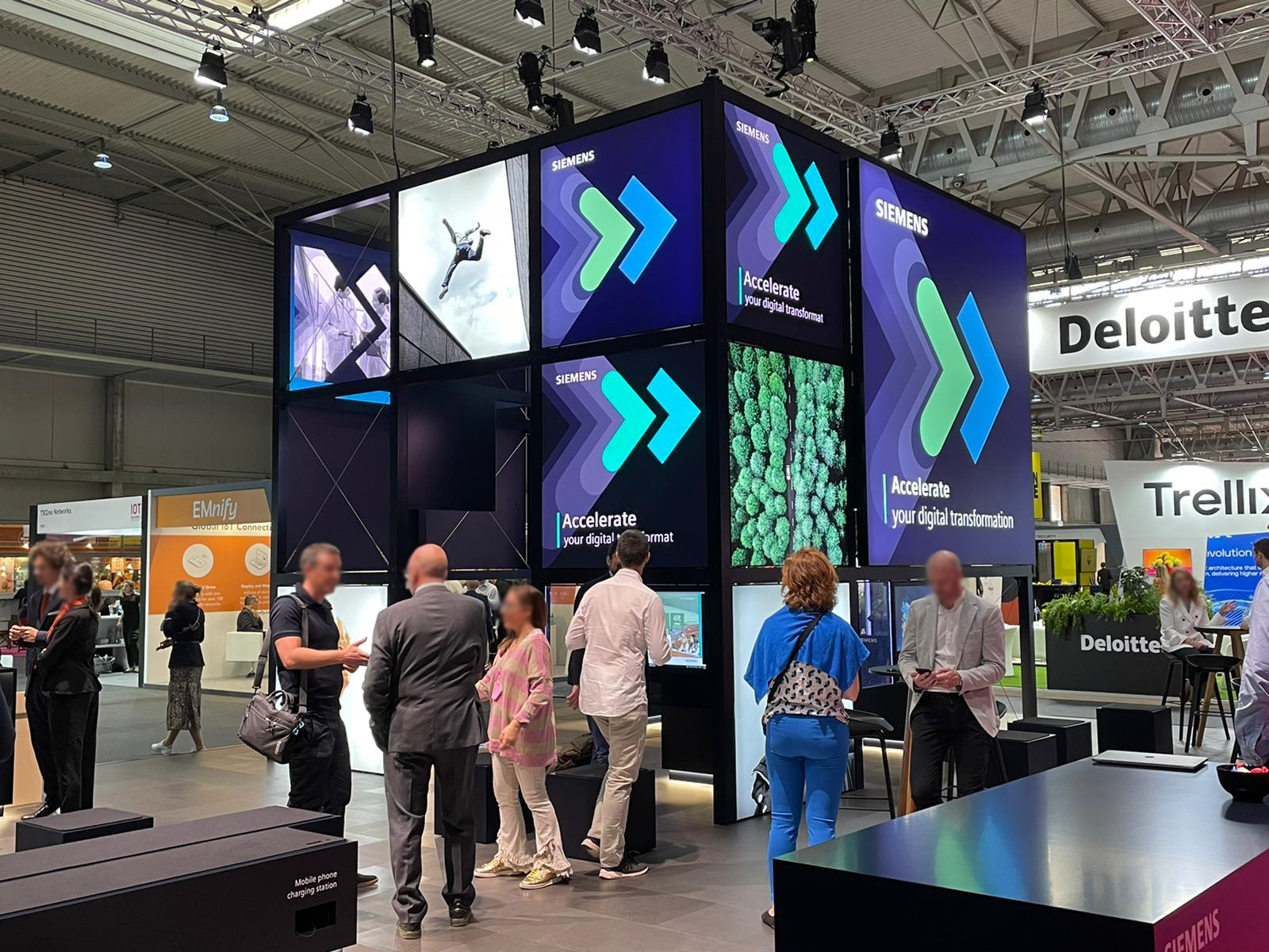 A Siemens display at a trade show in Barcelona.