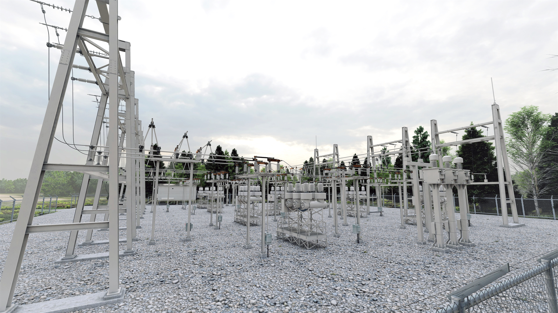 TreeLine Utility Solutions rendering of 46-kV switching station.