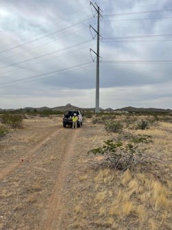 Transmission lines are often located in far-flung areas, far from city amenities and many other people. Field workers like Shirer often have to venture onto land managed by the USDA Forest Service, the Bureau of Land Management, private property or tribal lands. Transmission lines are often located in far-flung areas, far from city amenities and many other people. Field workers like Shirer often have to venture onto land managed by the USDA Forest Service, the Bureau of Land Management, private property or tribal lands.