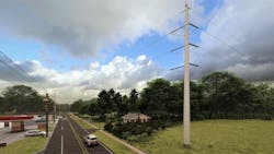 Georgia Transmission’s Roopville project rendering of new 230-kV transmission line. Georgia Transmission’s Roopville project rendering of new 230-kV transmission line.