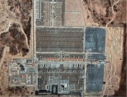Aerial view of the dam's associated switchyard equipment. Aerial view of the dam's associated switchyard equipment.