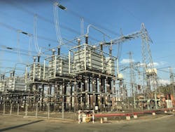 Oil-cooled valves in switchyard at Cahora Bassa hydroelectric power plant. Oil-cooled valves in switchyard at Cahora Bassa hydroelectric power plant.