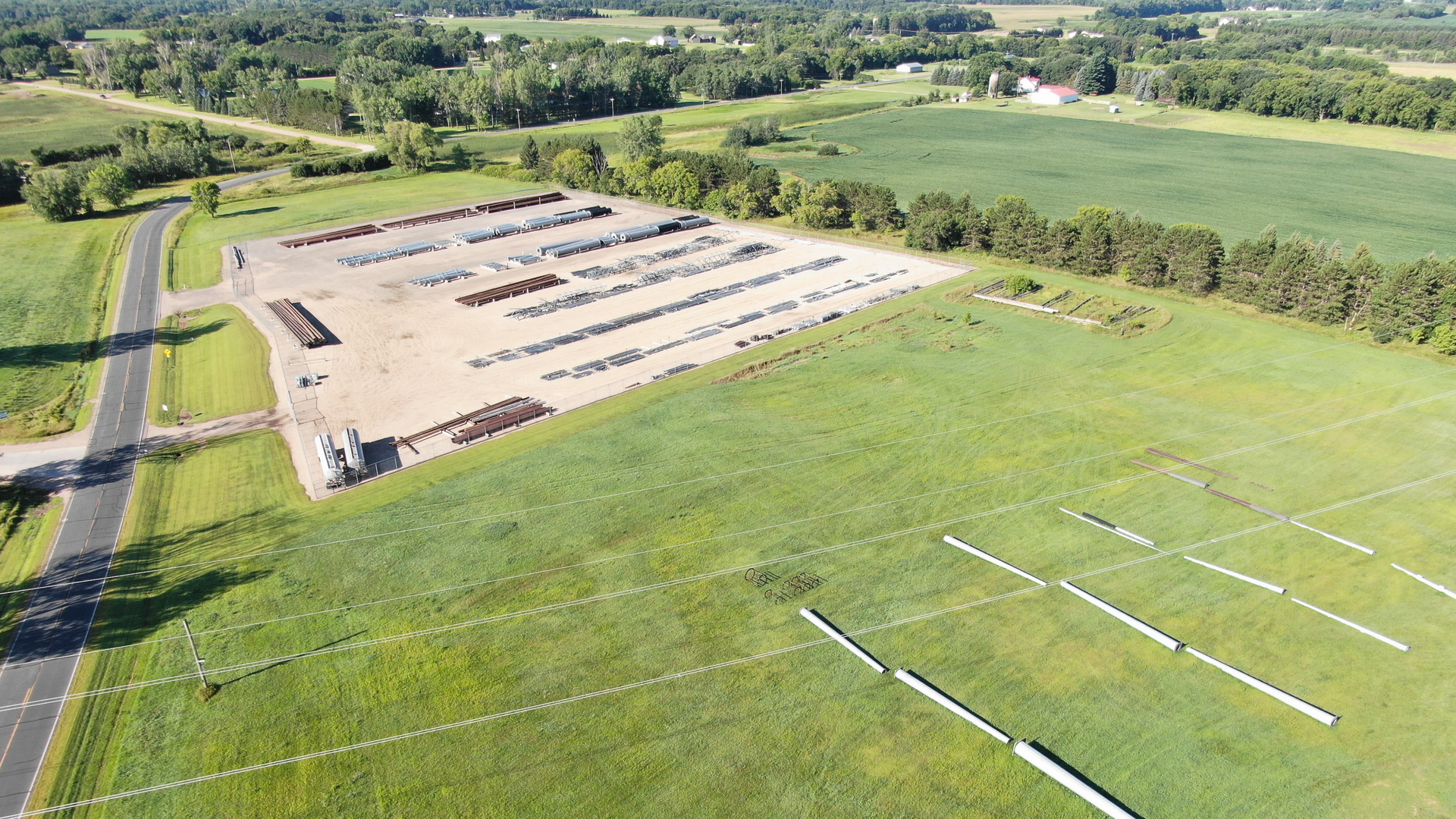 Pole storage yard in Dickinson, North Dakota, was added to provide easier access to supplies when poles are needed suddenly following storm damage or accidents.