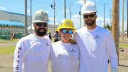 Rae-Lynn Hawco, shown with her Lineman’s Rodeo team, enjoys the camaraderie of the line trade. Rae-Lynn Hawco, shown with her Lineman’s Rodeo team, enjoys the camaraderie of the line trade.