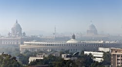 View of New Delhi&apos;s Capitol Complex, including the Secretariat Building, home to India&apos;s most important ministries.