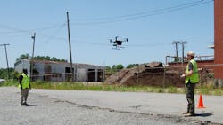 Entergy Arkansas Engineers Anthony Johnson (left) and Aaron Scruggs fly distribution circuit in Little Rock, looking for trouble along lines, including wires, poles and equipment. Entergy Arkansas Engineers Anthony Johnson (left) and Aaron Scruggs fly distribution circuit in Little Rock, looking for trouble along lines, including wires, poles and equipment.