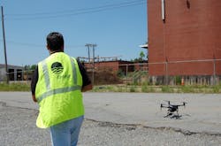 Entergy Vegetation Operations Coordinator Joseph Boyd wraps up flight of distribution and transmission lines in Little Rock, searching for problem vegetation along lines. Entergy Vegetation Operations Coordinator Joseph Boyd wraps up flight of distribution and transmission lines in Little Rock, searching for problem vegetation along lines.