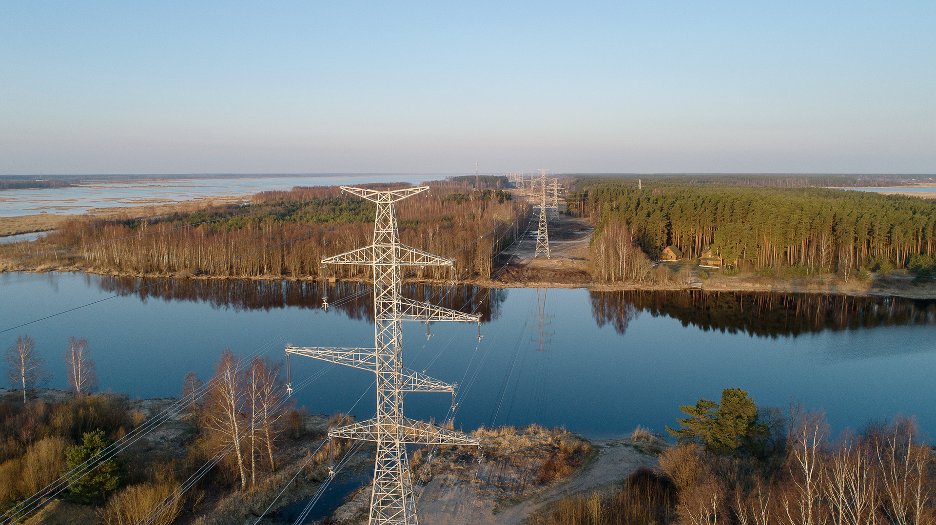 Completed 330-kV triple-conductored transmission line.