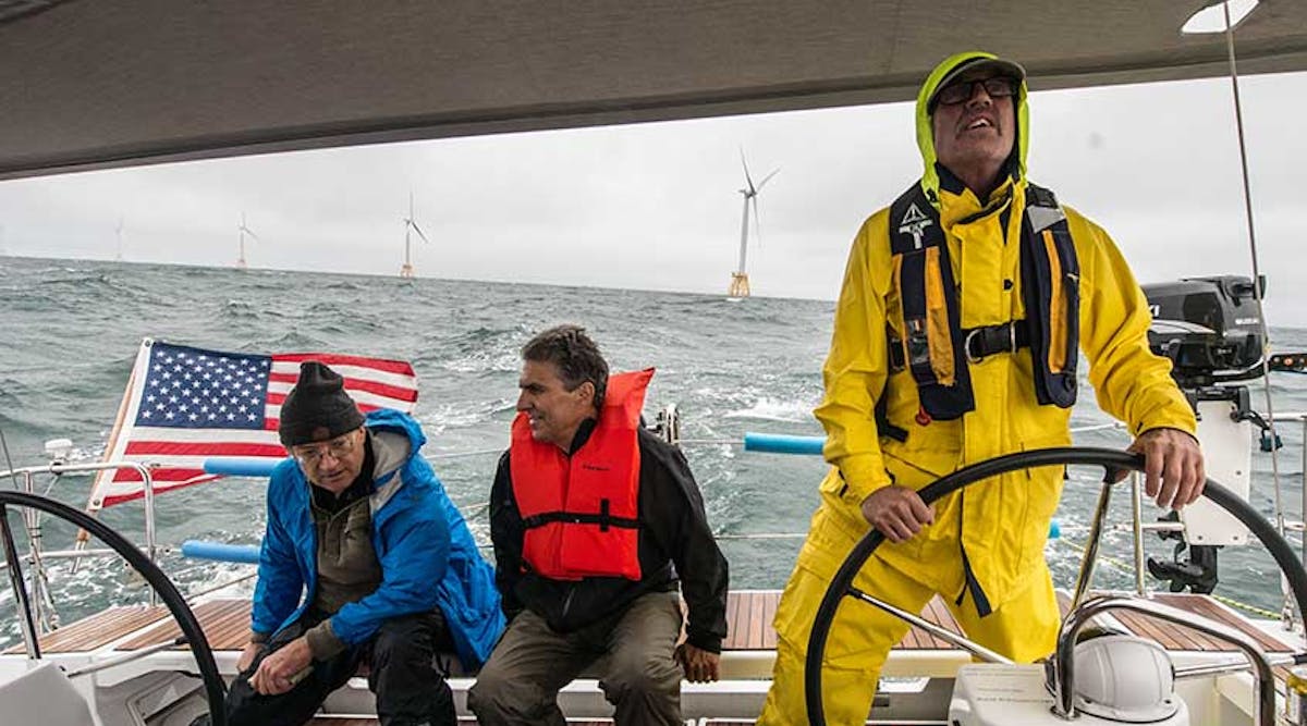 To support U.S. offshore wind energy projects, like Block Island Wind Farm (seen in this photo with NREL offshore wind energy researcher Walt Musial [middle]), an NREL team has evaluated the industry&apos;s workforce needs and opportunities.
