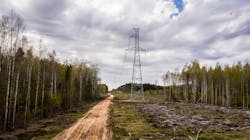 Transmission line routed through forest areas with 40-m (131-ft) RoW. Transmission line routed through forest areas with 40-m (131-ft) RoW.