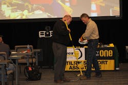 Brent Jeffries of Bierer Meters invited fellow presenter Rich Gasaway to be part of a demonstration during his presentation at the conference. Brent Jeffries of Bierer Meters invited fellow presenter Rich Gasaway to be part of a demonstration during his presentation at the conference.