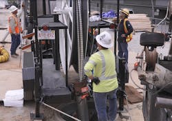 Pulling new cable into the cable pipe. Pulling new cable into the cable pipe.