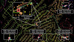 Loss of voltage event on a substation. FISR implemented an 8-step plan restoring all 2,779 customers automatically within 145 seconds of FISR starting evaluating. Loss of voltage event on a substation. FISR implemented an 8-step plan restoring all 2,779 customers automatically within 145 seconds of FISR starting evaluating.