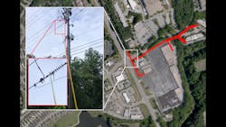 Fault location halo on a substation outage. Halos can help narrow down the patrol area for difficult-to-find faults, such as the snake on the bottom phase of the above switch. At night, faults such as this can be nearly impossible to find. Fault location halo on a substation outage. Halos can help narrow down the patrol area for difficult-to-find faults, such as the snake on the bottom phase of the above switch. At night, faults such as this can be nearly impossible to find.