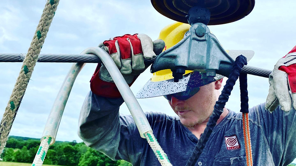 Christopher Frazier, an apprentice for Davis H. Elliot, says he enjoys his job in the line trade and can&rsquo;t imagine doing anything else for a career.