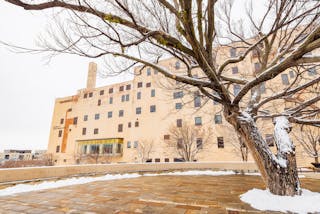 Survivor Tree at the Oklahoma City National Memorial damaged in ice storm